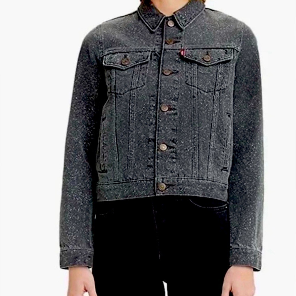Levi's Charcoal Denim Jacket with Light Speckles